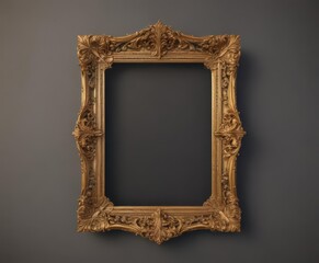 Ornate gold frame, vintage style, delicate details, embellishment, rococo, baroque