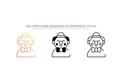 Clown icon design with white background stock illustration