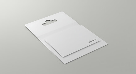 Blank White Gift Card Mockup with Hang Hole Packaging Design