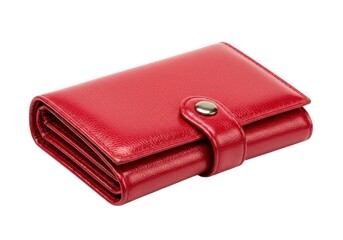 Red leather wallet isolated on white background