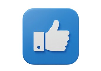 Obraz premium Blue like icon isolated on white background