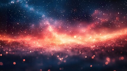 Cute celestial backdrop with twinkling lights and gradient sunset tones  
