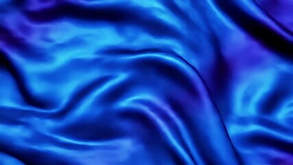 Flowing Royal Blue Satin Fabric with Darker Purple Shadows in Motion