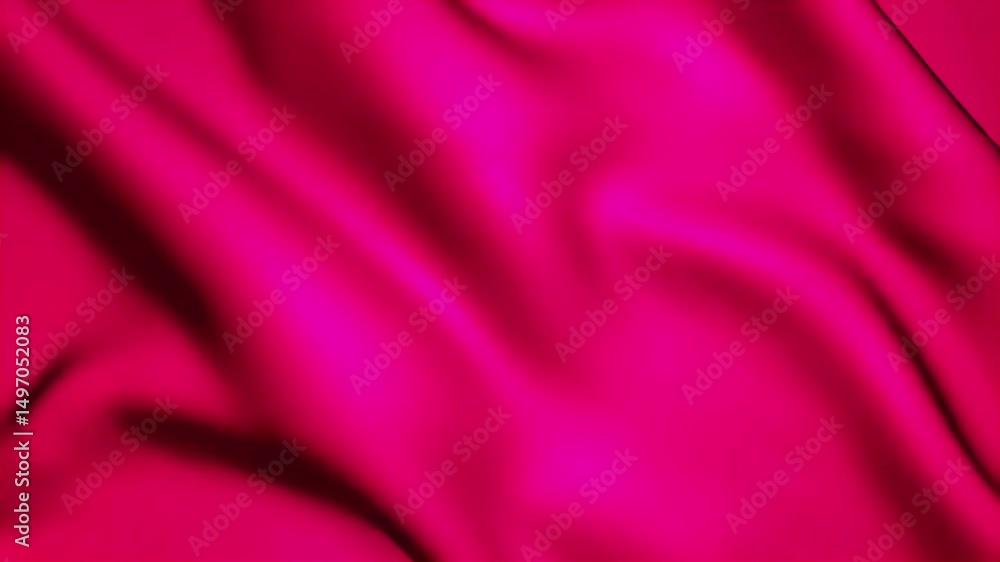 Poster Animated Fuchsia Fabric: Flowing Silk Texture with Dynamic Light and Shadow