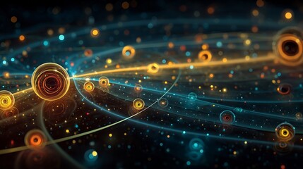 Abstract Cosmic Nebula with Space Background, and Galaxy.