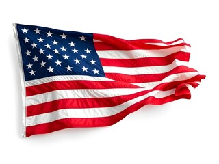 Fototapeta premium United State of America map flag isolated on the white background.