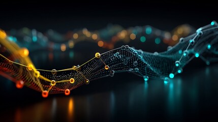 Abstract Data Wave with Network, and Technology Background.
