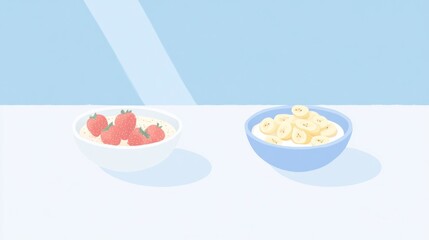 Breakfast bowls with fruit