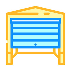 garage exterior open door color icon vector illustration
