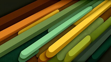 Abstract Green Yellow Brown Stripes Background.