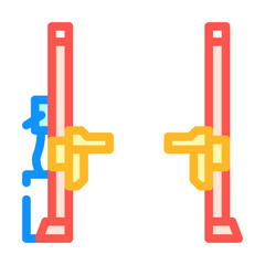 car lift repairs garage color icon vector illustration
