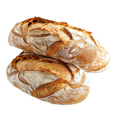 Baguette bread, Freshly baked baguettes with golden crust, isolated on transparent background