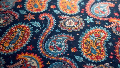 Subtle paisley print, muted color palette, soft focus effect , background texture, elegant