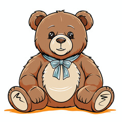 Smiling Brown Teddy Bear Cartoon