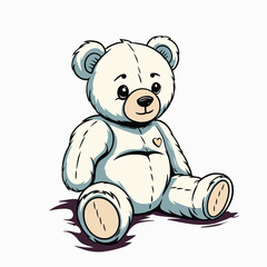 Fototapeta premium White Teddy Bear with Blue Details