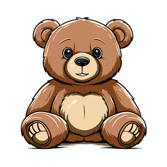 Classic Brown Teddy Bear Front View