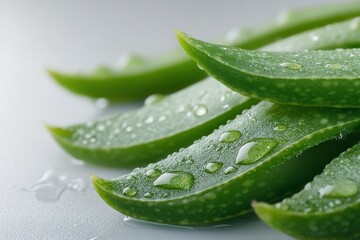 Fresh Aloe Vera Leaves with Closeup.