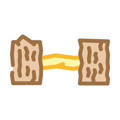 bamboo wood exercise tools outdoor fitness color icon vector illustration