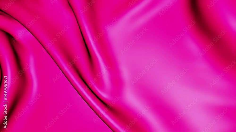 Aufkleber Flowing Fuchsia Fabric: Abstract Motion of Silky Smooth Material in Dynamic Video