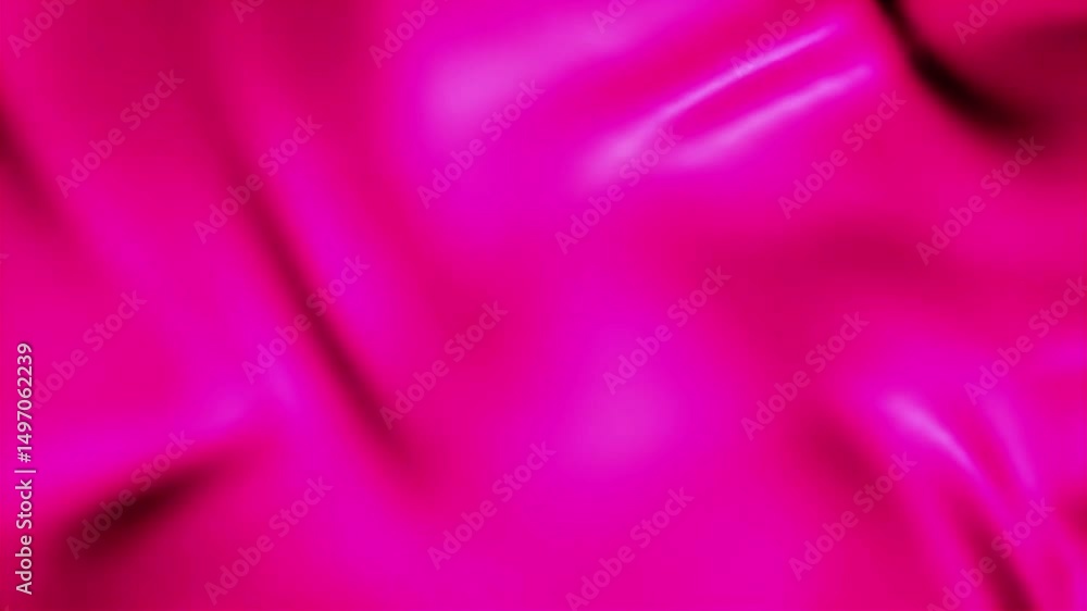 Poster abstract fuchsia fabric motion: smooth waving silk texture animation