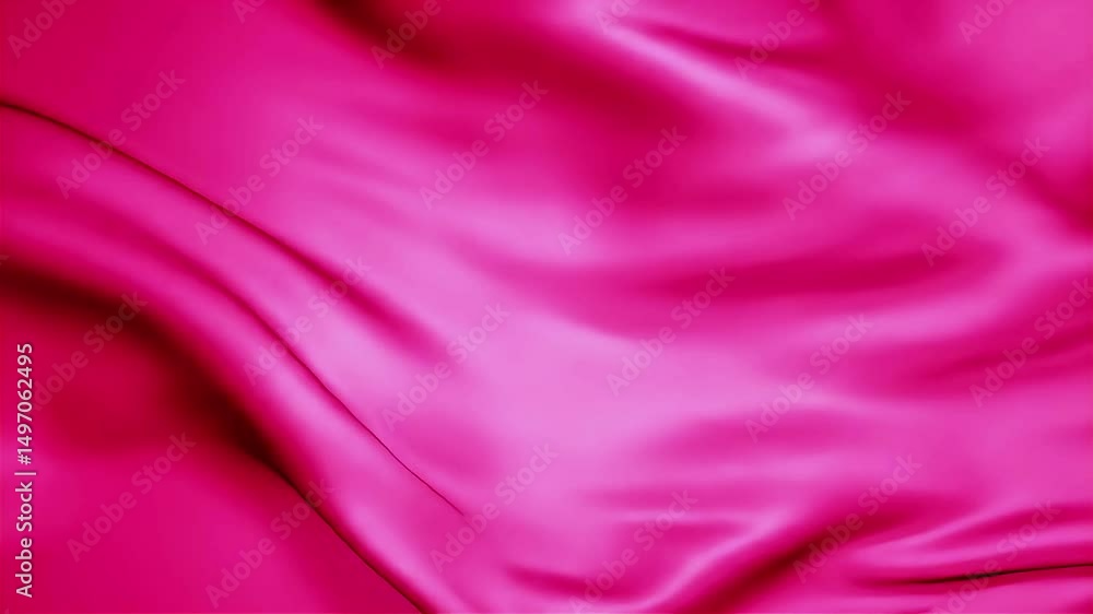 Aufkleber flowing fuchsia fabric: abstract motion of silky material in a seamless loop
