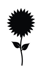 Simple Black Sunflower Silhouette