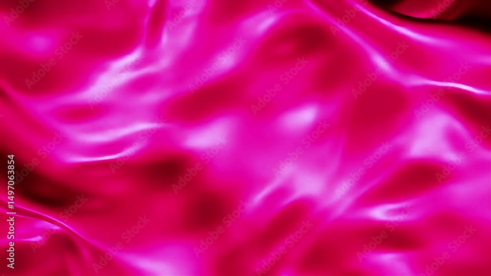 Aufkleber abstract hot pink silk fabric flowing and reflecting light in a seamless loop