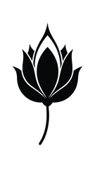 Elegant Black Flower Silhouette