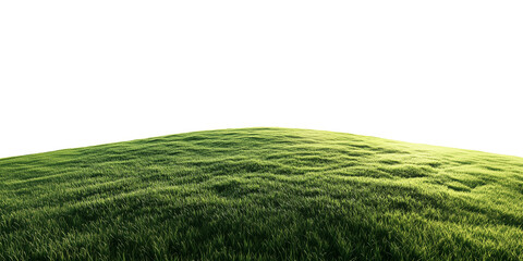 3D illustration of lush green grass meadow isolated on transparent background,green grassy hills for poster banner cover design