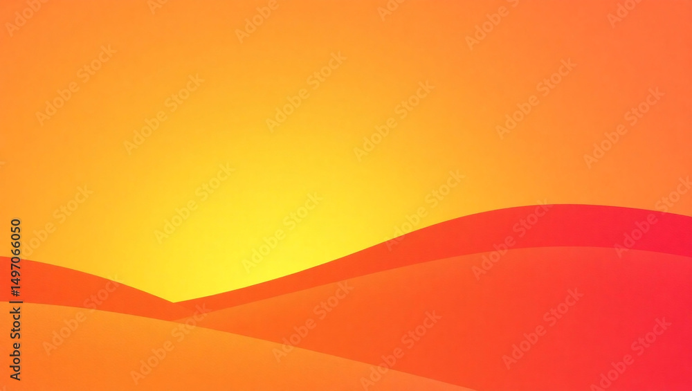 Poster abstract background with orange and yellow gradient and curved shapes in the lower portion of image 