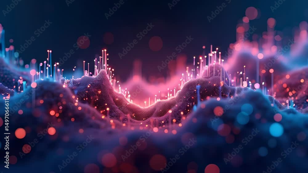 Poster abstract waves. digital blur. neon lights. technology background. futuristic design. data concept. c