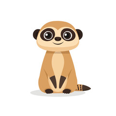 Obraz premium cute funny cartoon meerkat with big eyes