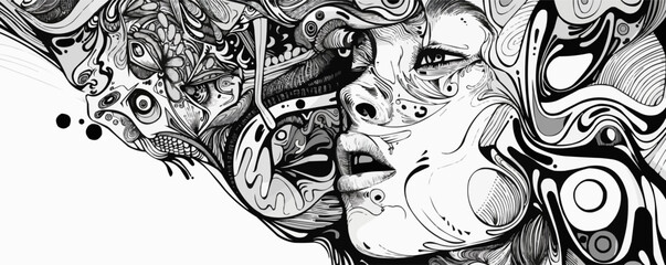 woman, beauty, illustration, face, person, female, portrait, style, art, hair, fashion, background, white, drawing, young, model, design, vector, glamour, lady, 