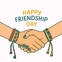 Happy Friendship Day Bracelets Vector Illustration