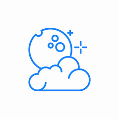 full moon clouds icon sign vector