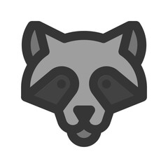 racoon line fill icon