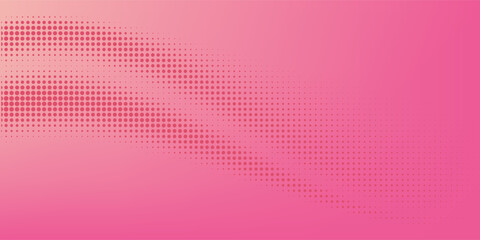 Pink orange polka dots gradient halftone background. Pop art cartoon dot texture with comic graphic design, Horizontal abstract pattern wall for cover digital technology.