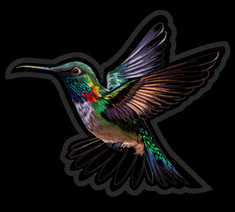 King Fisher Realistic Embroidery Design For Tshirt