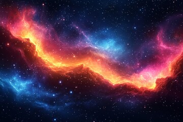 Fototapeta premium Cosmic Nebula fiery, swirling gases in space. Background stars. Use Sci-fi backdrop
