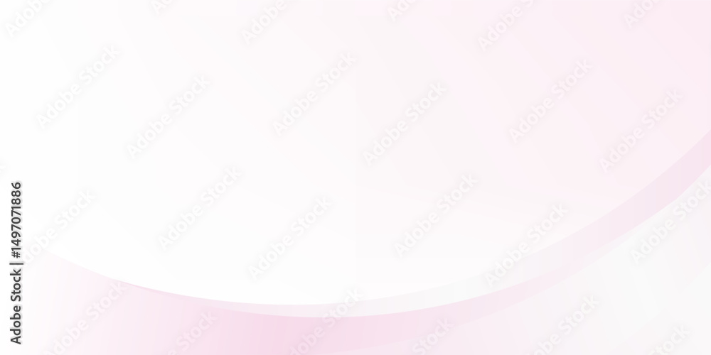 Fototapete abstract white background with soft pink gradient in shape of wave curve. editable background with l