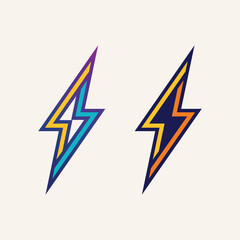 Modern Lightning Bolt Emblem Design with Electric Energy Vector Icon and Dynamic Shock Lines