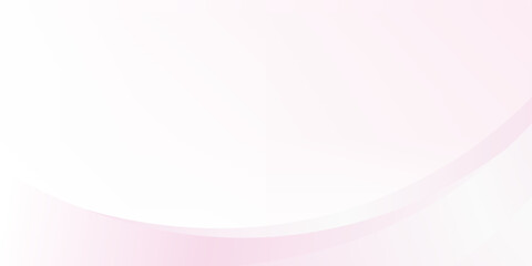 Abstract white background with soft pink gradient in shape of wave curve. Editable background with lot of text space