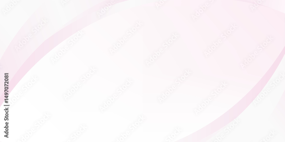 Fototapete abstract white background with soft pink gradient in shape of wave curve. editable background with l