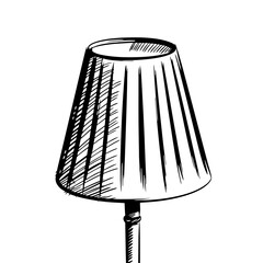 Hand-Drawn Illustration of a Lampshade on Stand for Home Decor Blogs, Interior Design Websites, Art Inspiration, and Lifestyle Content  