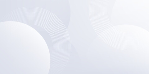 Abstract white background with white circle lines. Digital future technology concept simple art modern