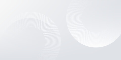 Simple white background with white circle lines digital future modern abstract