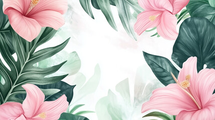 Seamless floral pattern with lilies and pink blossoms for spring and summer design