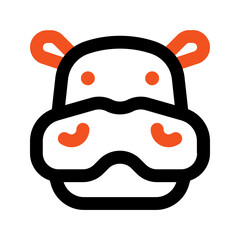 hippo line color icon