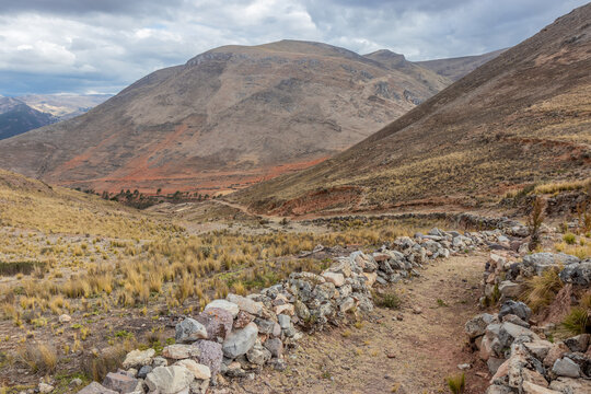 Inca road (Qhapaq Nan) near Tarma town, Peru