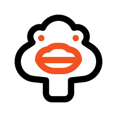 ostrich line color icon